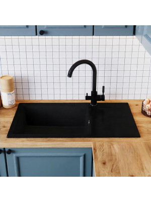 Кухонная мойка Polygran GALS 862 космос черный металлик интерьер