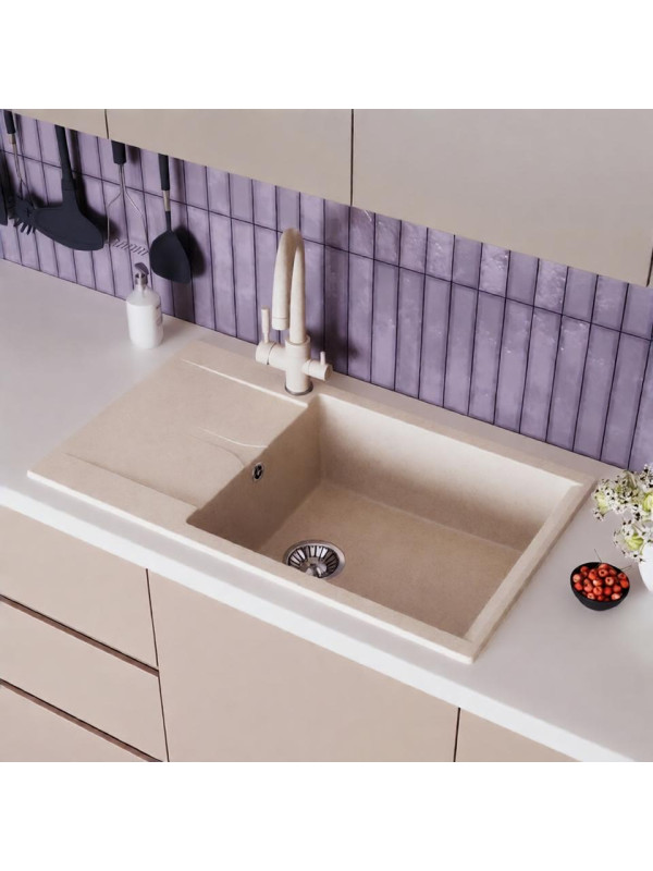 Кухонная мойка Polygran GALS 862 кремовый интерьер