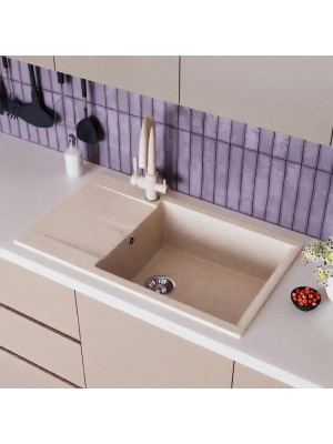 Кухонная мойка Polygran GALS 862 кремовый интерьер