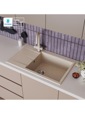 Кухонная мойка Polygran GALS 862 кремовый интерьер