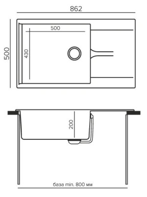 Кухонная мойка Polygran GALS 862 опал размеры