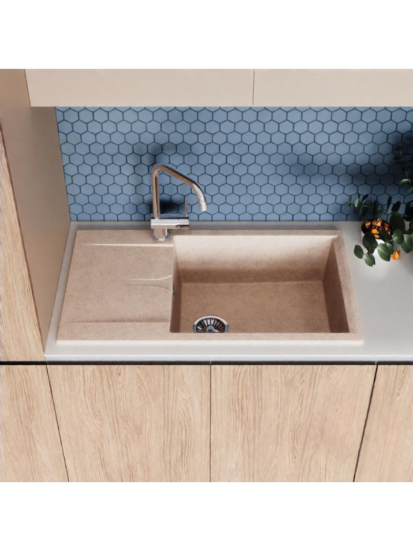 Кухонная мойка Polygran GALS 862 песочный интерьер