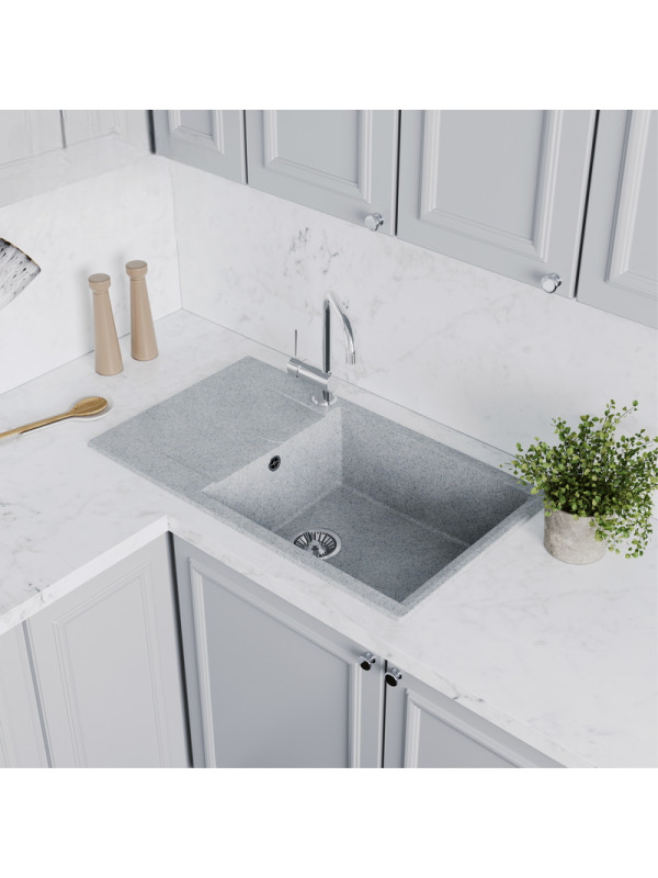 Кухонная мойка Polygran GALS 862 светло-серый интерьер 2