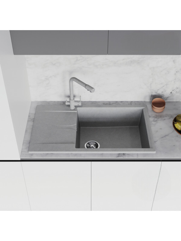 Кухонная мойка Polygran GALS 862 серый интерьер