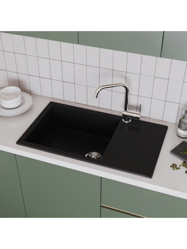 Кухонная мойка Polygran GALS 862 черный интерьер