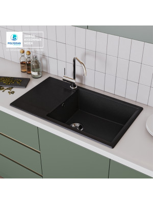 Кухонная мойка Polygran GALS 862 черный интерьер