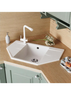 Кухонная мойка Polygran RIFF 800 белый хлопок интерьер