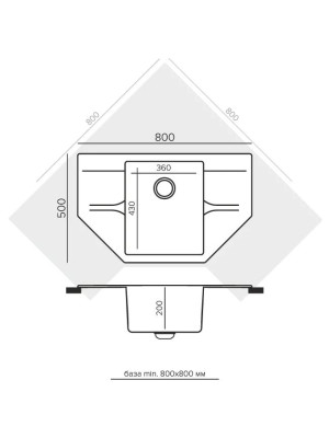 Кухонная мойка Polygran RIFF 800 космос черный металлик размеры