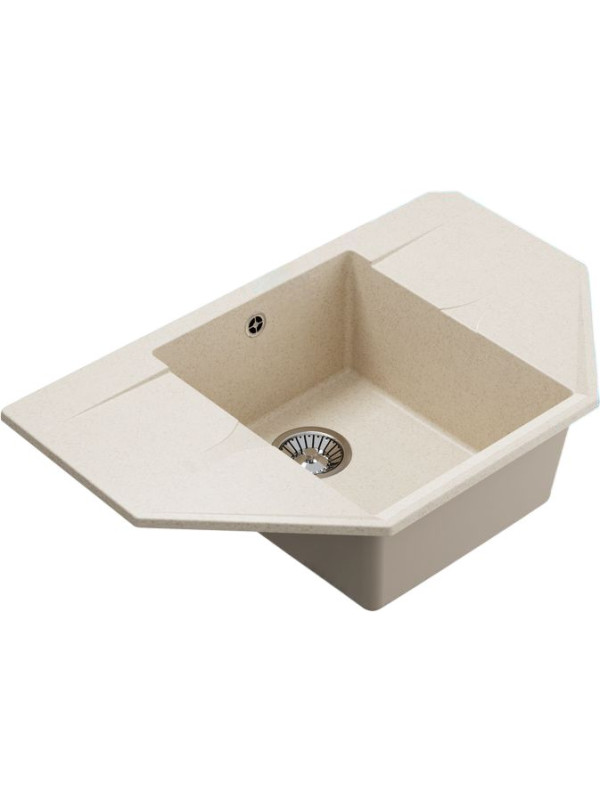 Кухонная мойка Polygran RIFF 800 кремовый вид сбоку