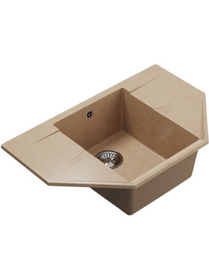 Кухонная мойка Polygran RIFF 800 песочный вид сбоку