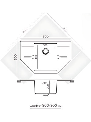 Кухонная мойка Polygran RIFF 800 серый размеры