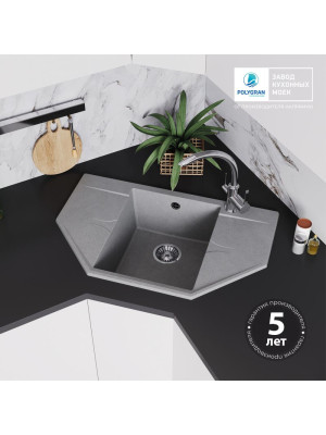 Кухонная мойка Polygran RIFF 800 серый гарантия