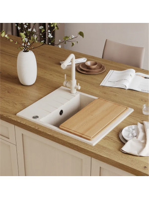 Кухонная мойка Polygran DEKA 600 кремовый интерьер