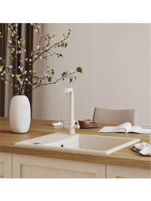 Кухонная мойка Polygran DEKA 600 кремовый интерьер 3