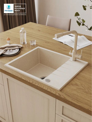 Кухонная мойка Polygran DEKA 600 кремовый интерьер