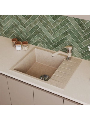 Кухонная мойка Polygran DEKA 600 песочный интерьер 3