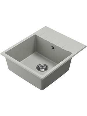 Кухонная мойка Polygran DEKA 600 серый вид сбоку