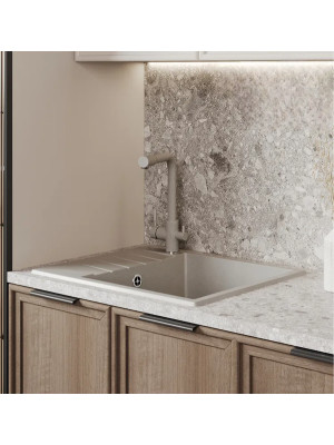 Кухонная мойка Polygran DEKA 600 серый интерьер 2