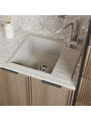 Кухонная мойка Polygran DEKA 600 серый интерьер 3