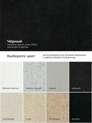 Кухонная мойка Polygran DEKA 600 черный палитра