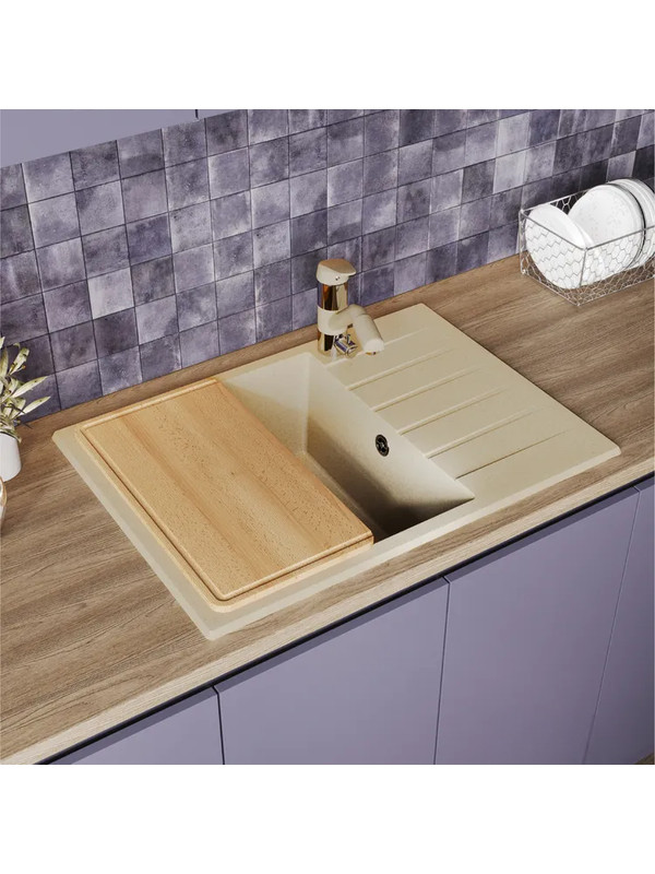 Кухонная мойка Polygran DEKA 700 опал интерьер