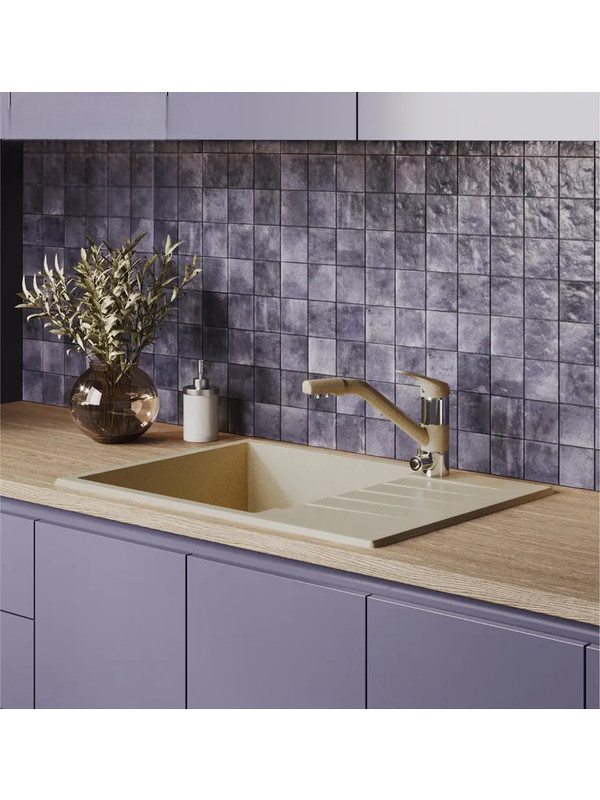 Кухонная мойка Polygran DEKA 700 опал интерьер 2