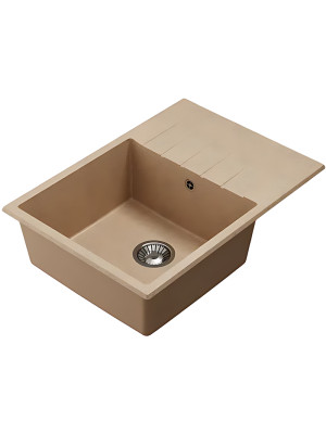 Кухонная мойка Polygran DEKA 700 песочный вид сбоку