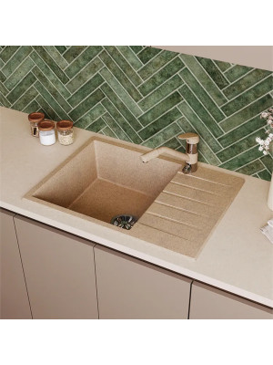 Кухонная мойка Polygran DEKA 700 песочный интерьер 2