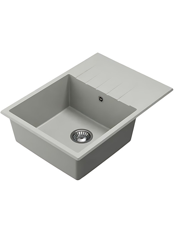 Кухонная мойка Polygran DEKA 700 серый вид сбоку