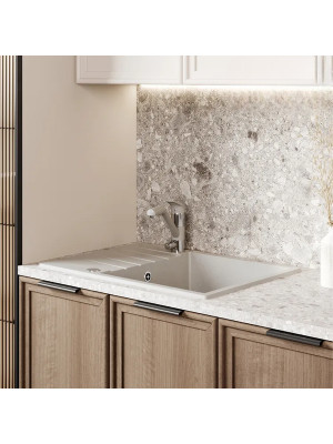 Кухонная мойка Polygran DEKA 700 серый интерьер 2