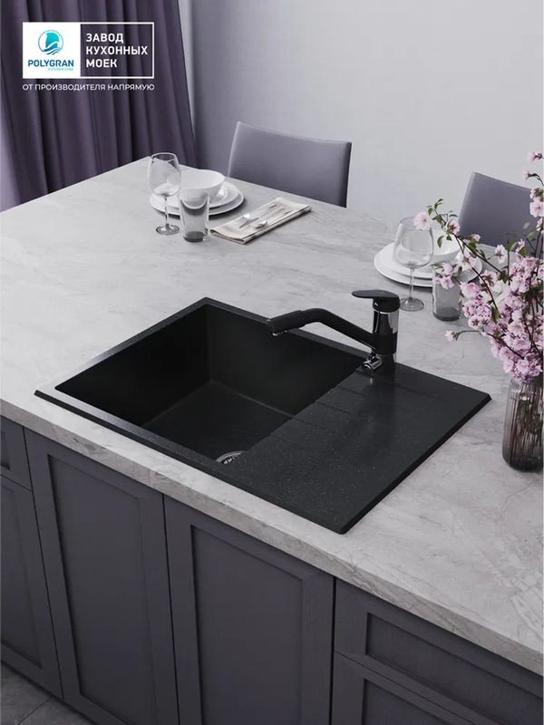 Кухонная мойка Polygran DEKA 780 космос интерьер