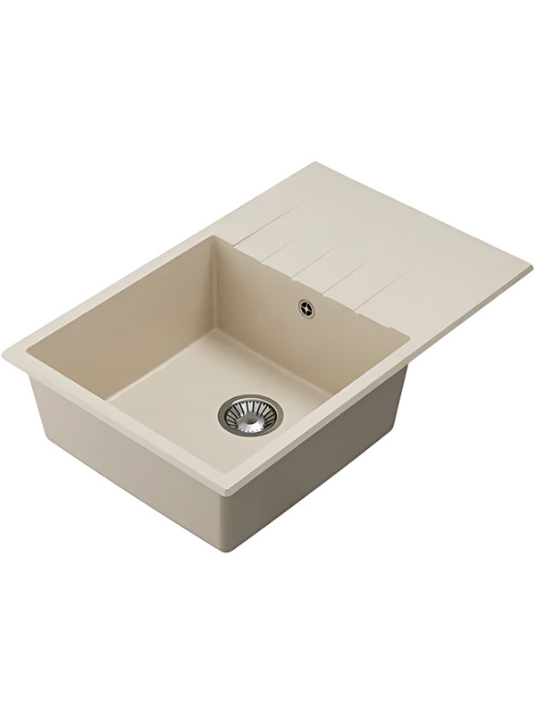 Кухонная мойка Polygran DEKA 780 кремовый вид сбоку