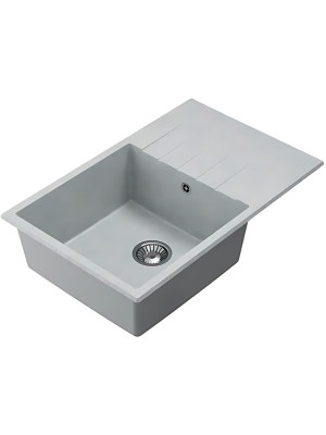 Кухонная мойка Polygran DEKA 780 светло-серый вид сбоку