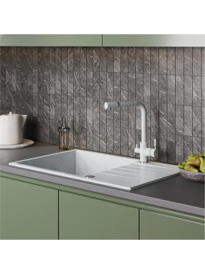 Кухонная мойка Polygran DEKA 780 светло-серый интерьер 2