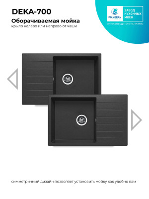 Кухонная мойка Polygran DEKA 780 черный 4