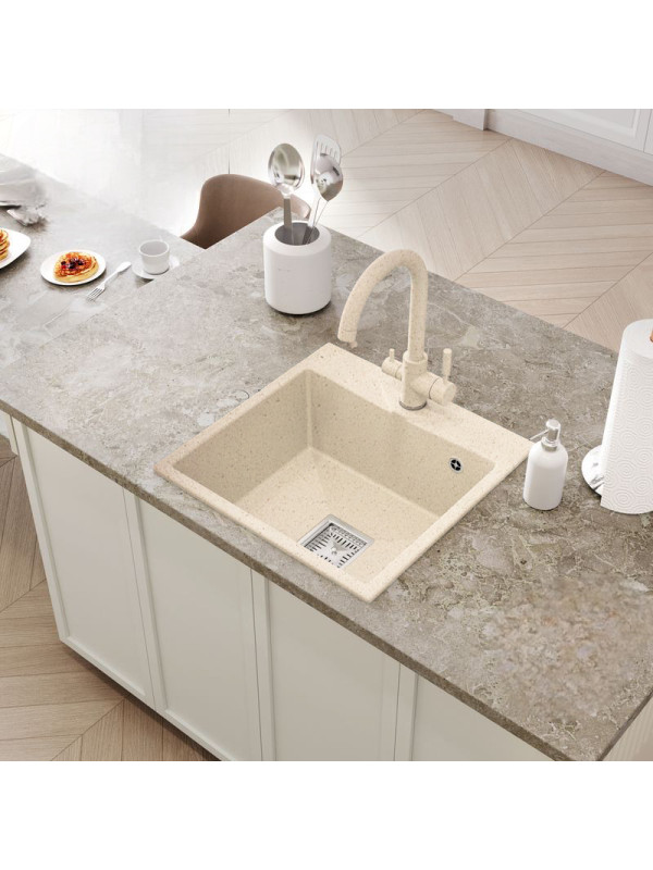 Кухонная мойка Polygran Blade 500 кремовый интерьер