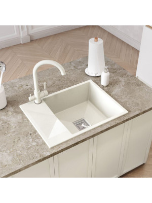 Кухонная мойка Polygran Blade 660 белый хлопок интерьер