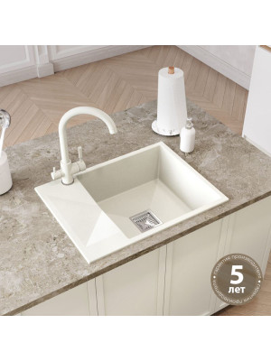 Кухонная мойка Polygran Blade 660 белый хлопок интерьер