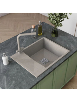 Кухонная мойка Polygran Blade 660 кремовый интерьер 2