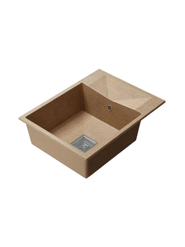 Кухонная мойка Polygran Blade 660 песочный вид сбоку