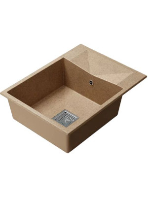 Кухонная мойка Polygran Blade 660 песочный вид сбоку