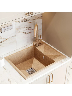 Кухонная мойка Polygran Blade 660 песочный интерьер