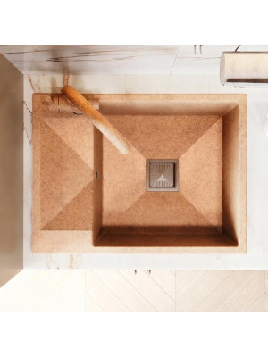 Кухонная мойка Polygran Blade 660 песочный интерьер 2