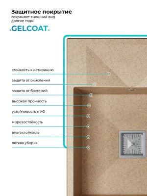 Кухонная мойка Polygran Blade 660 песочный п