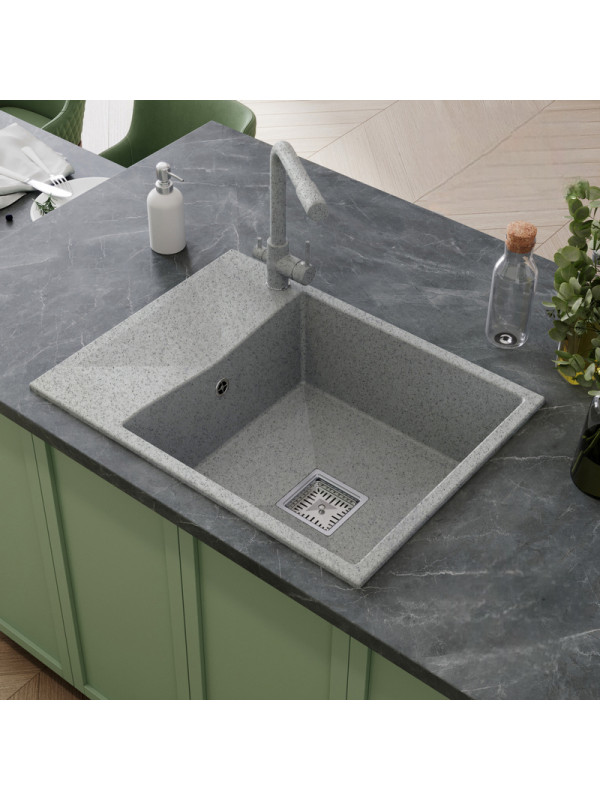 Кухонная мойка Polygran Blade 660 светло-серый интерьер