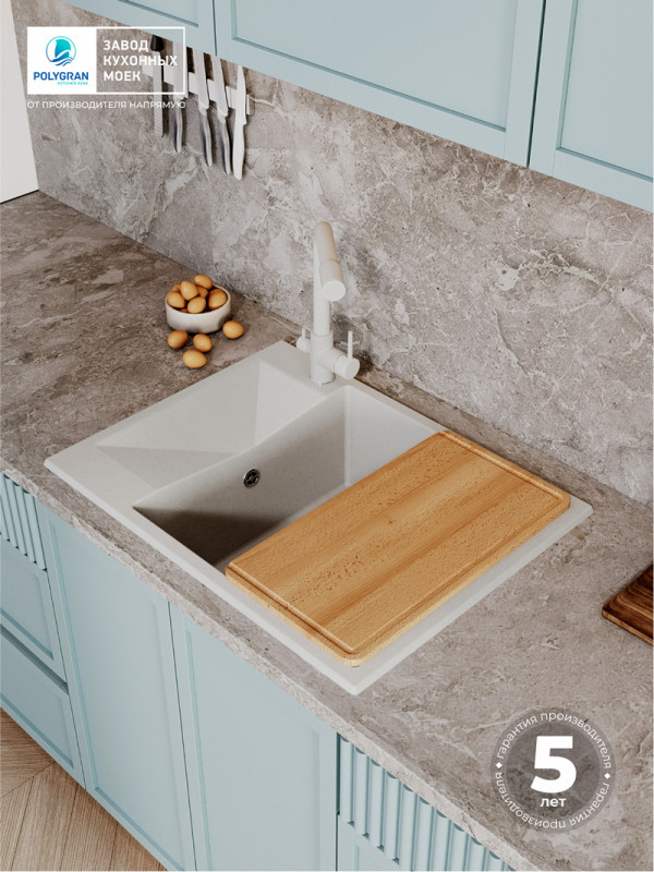 Кухонная мойка Polygran Blade 660 серый интерьер