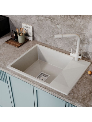 Кухонная мойка Polygran Blade 660 серый интерьер 3