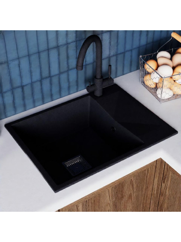 Кухонная мойка Polygran Blade 660 черный интерьер 2