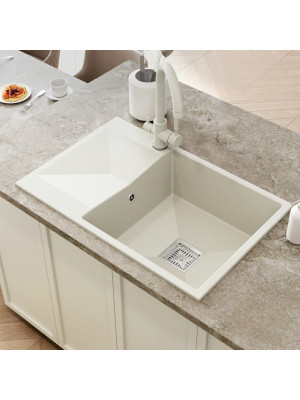 Кухонная мойка Polygran Blade 760 белый хлопок интерьер