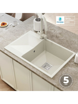 Кухонная мойка Polygran Blade 760 белый хлопок гарантия